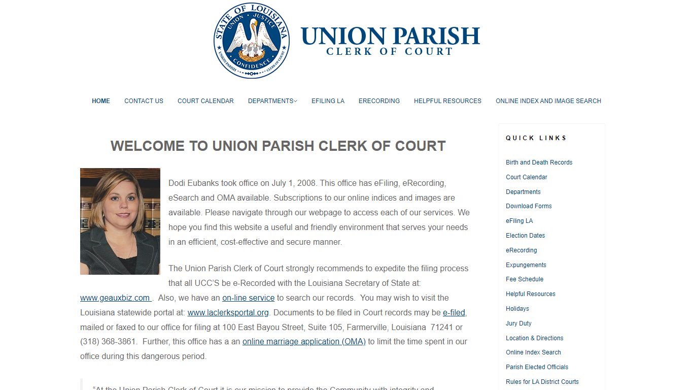 UNION PARISH CLERK OF COURT
